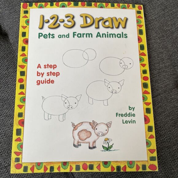 5 Learn To Draw Books Dinosaurs Farm Animals Penguins Sharks Wolves Kids Fun Art - Picture 6 of 7